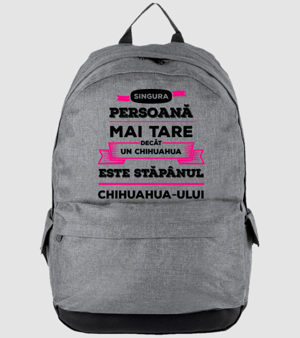 singura persoană mai tare decât un chihuahua este stăpânul chihuahua-ului model gri pe tricou