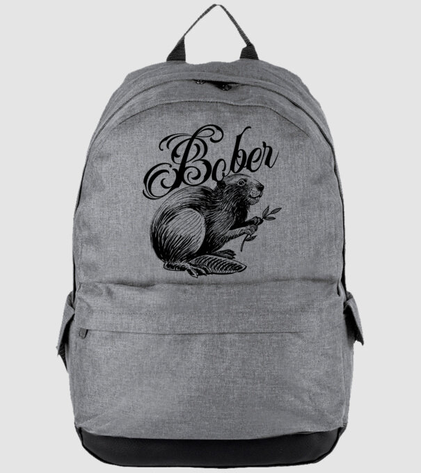 Vintage Bober model gri pe tricou