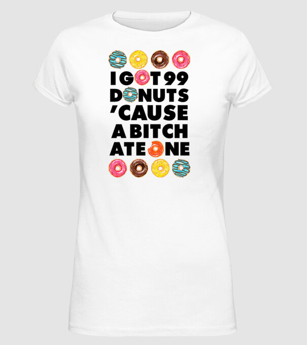 A bitch eat one model alb pe tricou