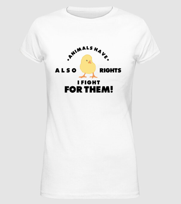 Animals also have rights model alb pe tricou