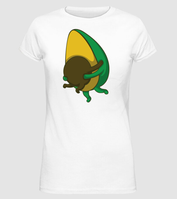 Avocado model alb pe tricou