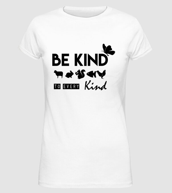 Be kind to every kind model alb pe tricou