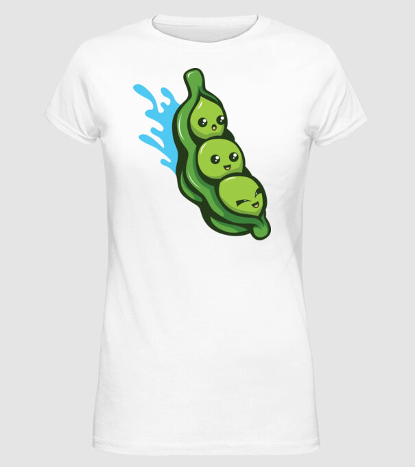 Mazăre model alb pe tricou
