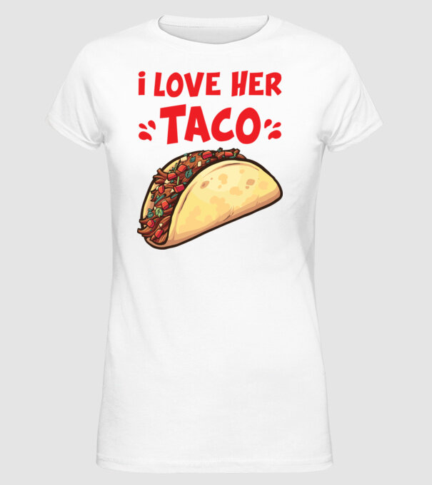 Couple TACO model alb pe tricou