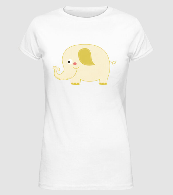 Cute elephant model alb pe tricou