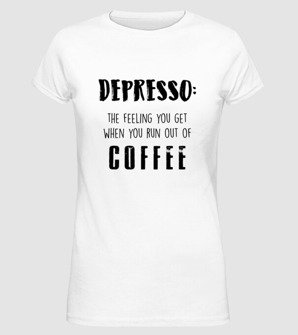 Depresso model alb pe tricou