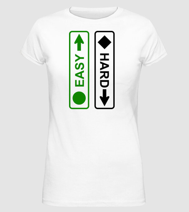 Easy - Hard model alb pe tricou
