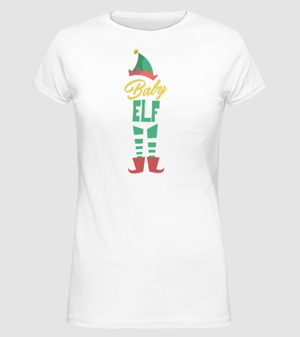 Elf family baby model alb pe tricou