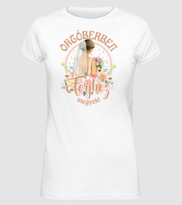 mă mărit - în octombrie model alb pe tricou