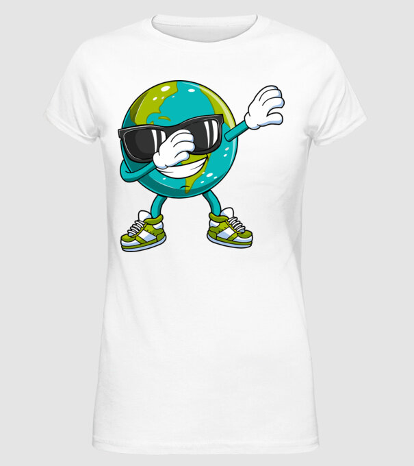 Pământ DAB Ziua Pământului model alb pe tricou