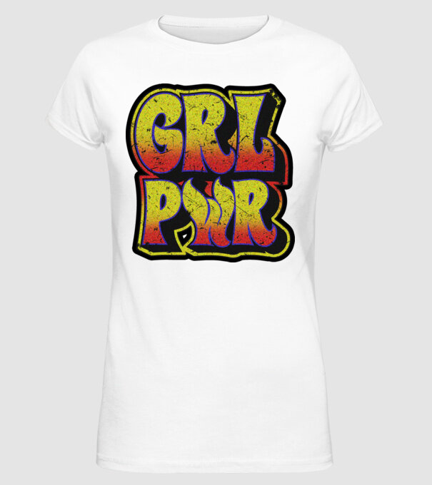 Girl power model alb pe tricou