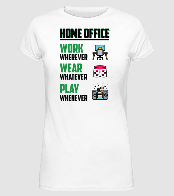 Home office model alb pe tricou