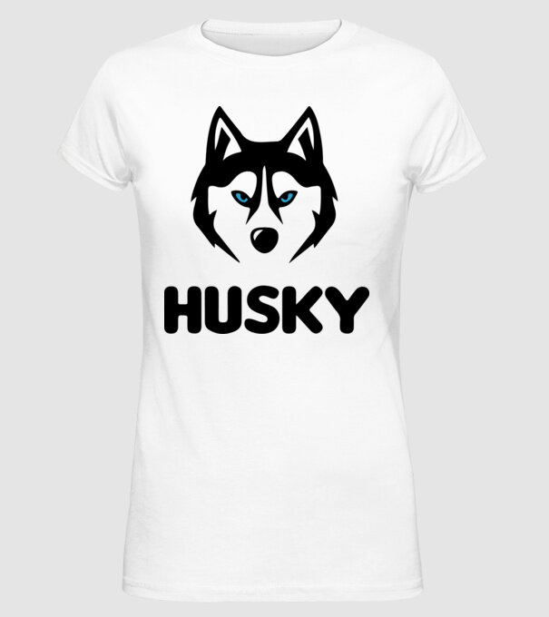 Husky băiat model alb pe tricou