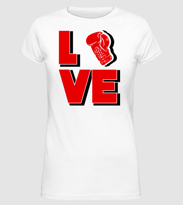 LOVE BOX model alb pe tricou