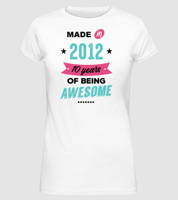 MADE in 2012 model alb pe tricou