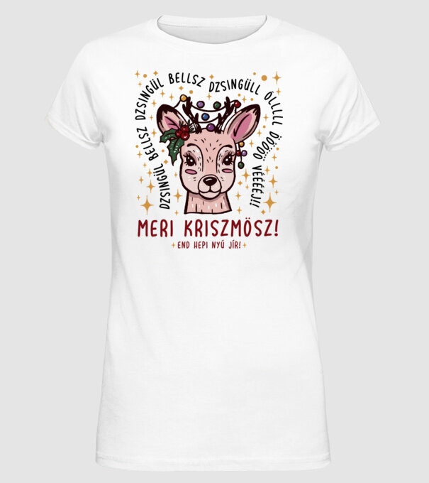 Cană dimensionată meri cristmăs djingăl bel model alb pe tricou
