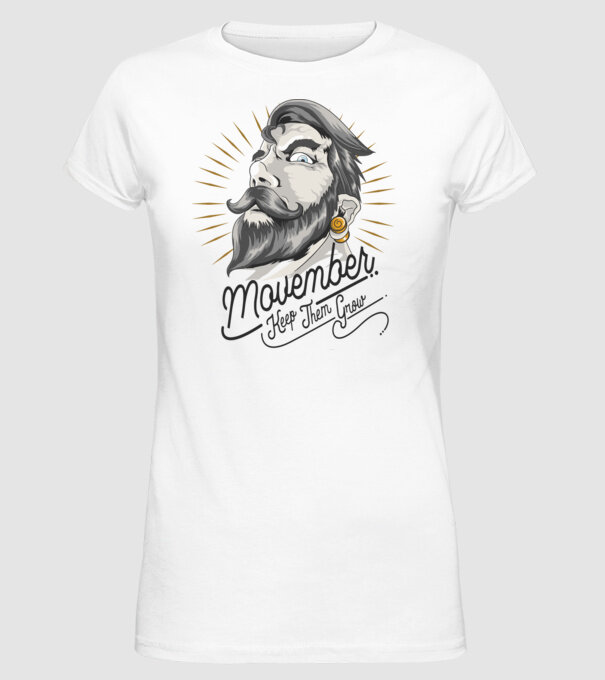 Movember Keep them grow No Shave November model alb pe tricou