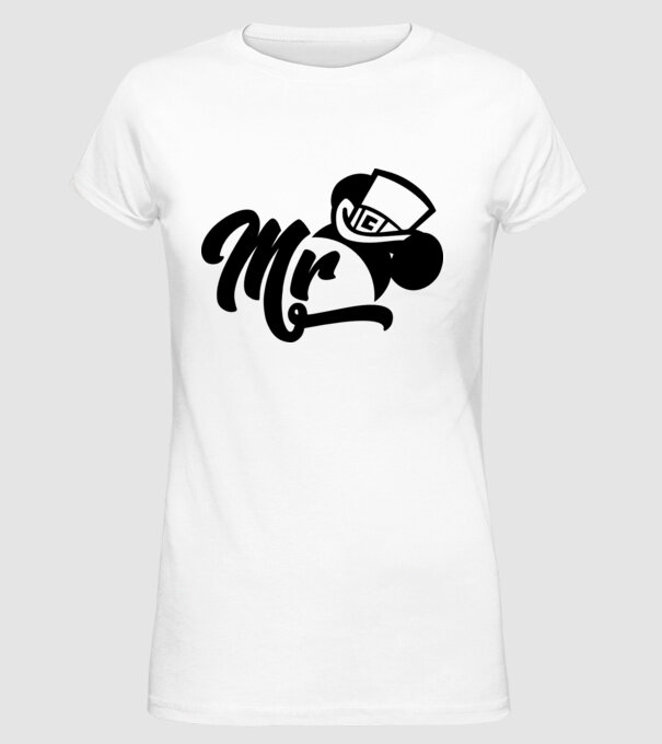 Mr Mouse model alb pe tricou