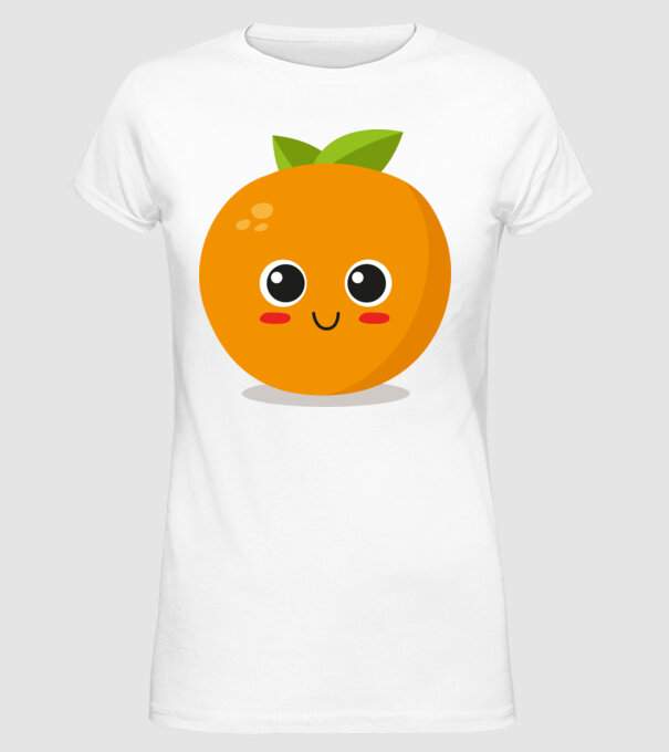 Portocală model alb pe tricou