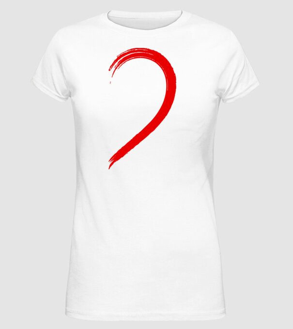Inimă pereche stânga model alb pe tricou