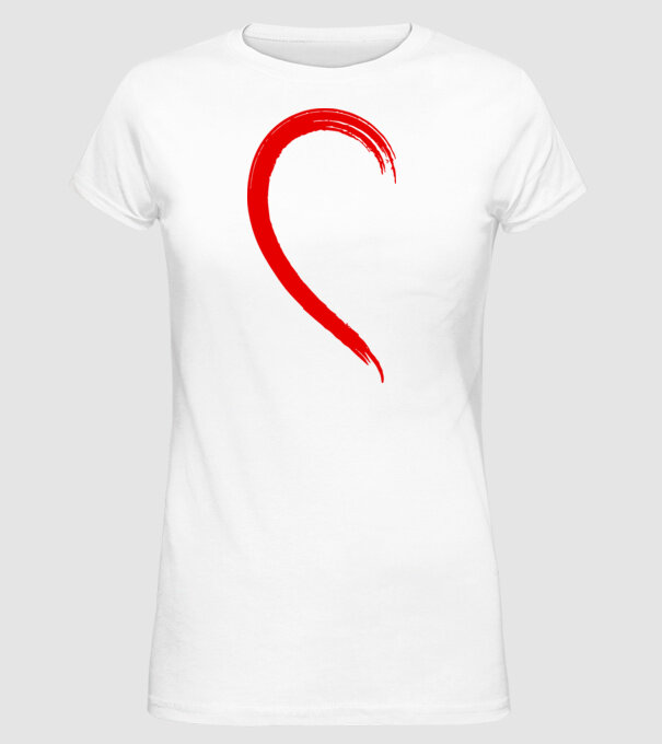 Inimă pereche dreapta model alb pe tricou