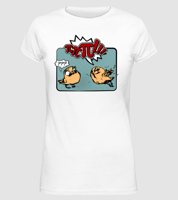 Pi Pi model alb pe tricou