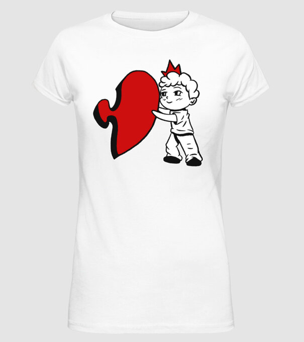 Pereche Puzzle băiat model alb pe tricou