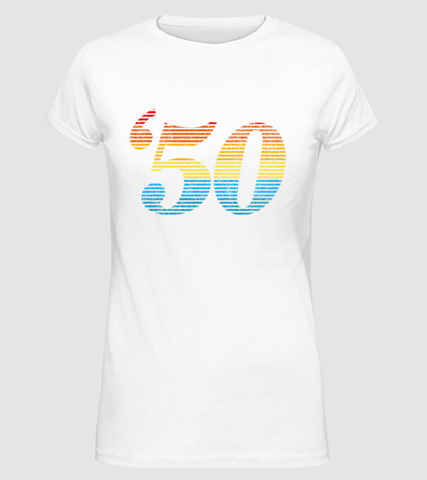 Retro Birthday 1950 model alb pe tricou