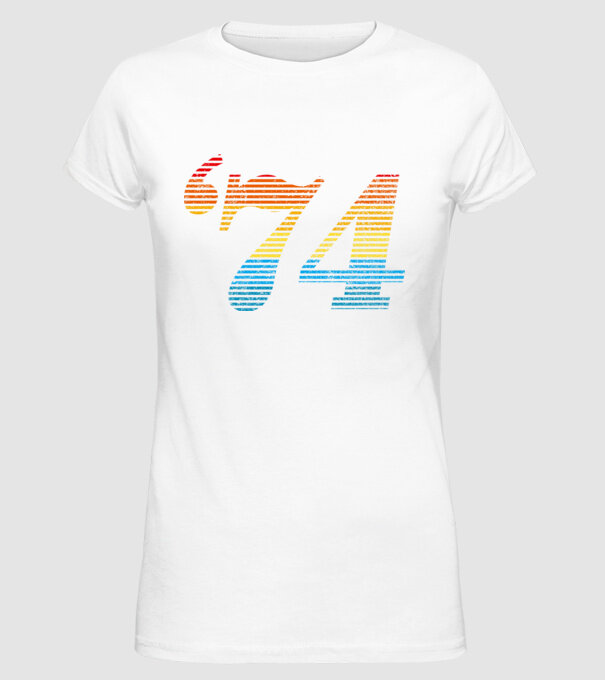 Retro Birthday 1974 model alb pe tricou