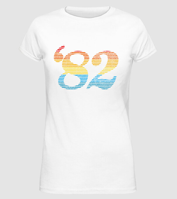 Retro Birthday 1982 model alb pe tricou