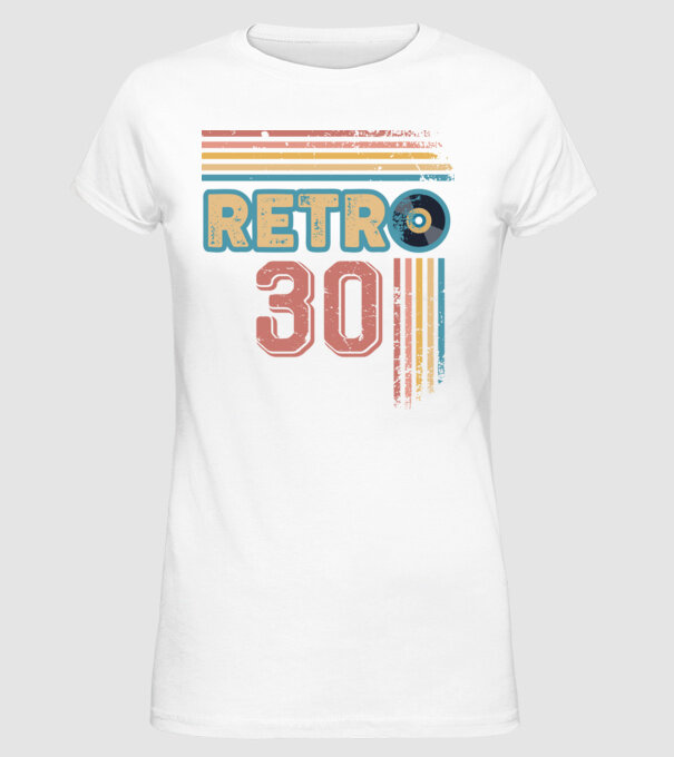 Retro 30 Birthday model alb pe tricou
