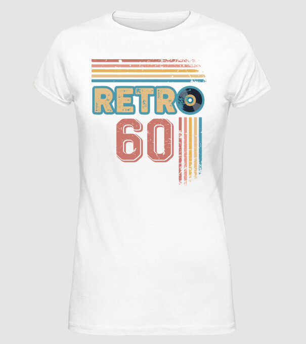 Retro 60 Birthday model alb pe tricou