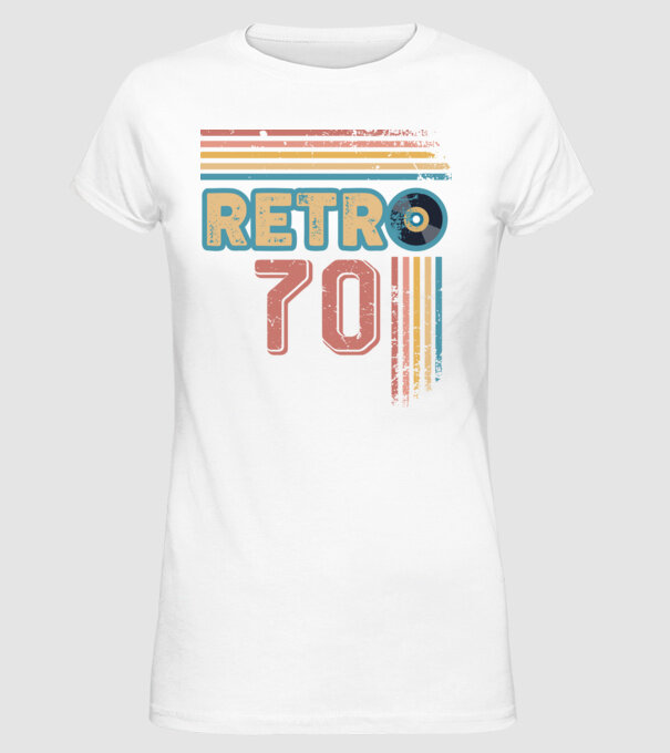 Retro 70 Birthday model alb pe tricou