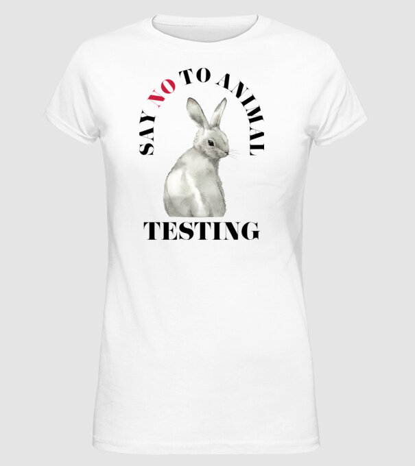 Say NO to animal testing model alb pe tricou