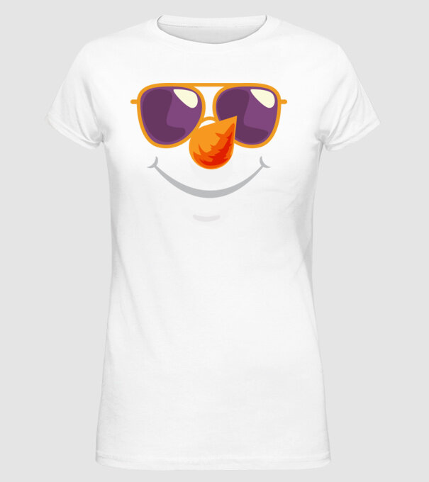 Snowman face model alb pe tricou