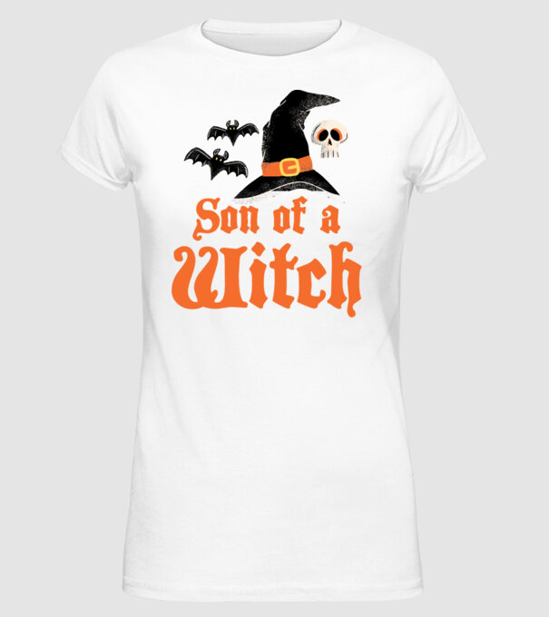 Son of a witch model alb pe tricou