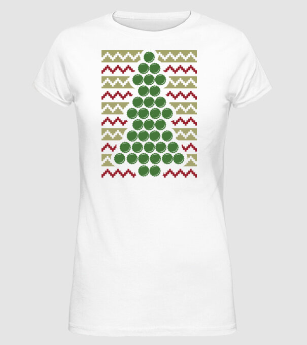Pulover urât de Crăciun Capac bere model alb pe tricou