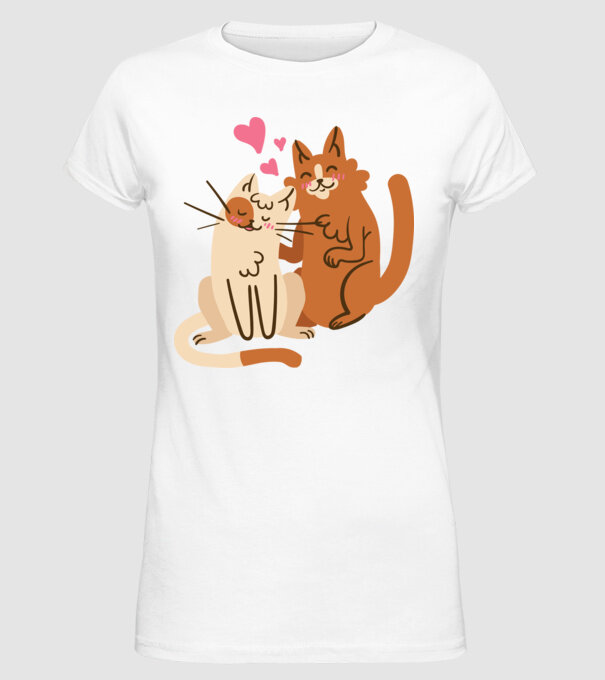 PISICUȚE ÎNDRĂGOSTITE 2 model alb pe tricou