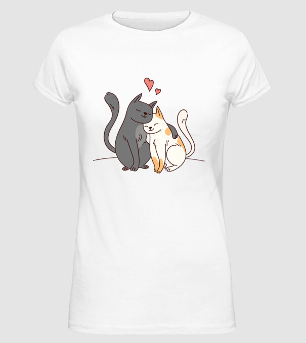 PISICUȚE ÎNDRĂGOSTITE 3 model alb pe tricou