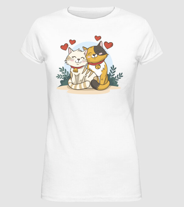 PISICUȚE ÎNDRĂGOSTITE 4 model alb pe tricou