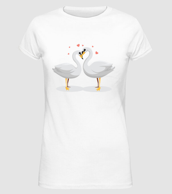 LEBEDE ÎNDRĂGOSTITE model alb pe tricou
