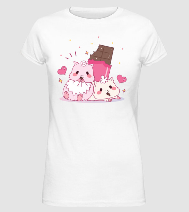 HAMSTERI ÎNDRĂGOSTIȚI 2 model alb pe tricou