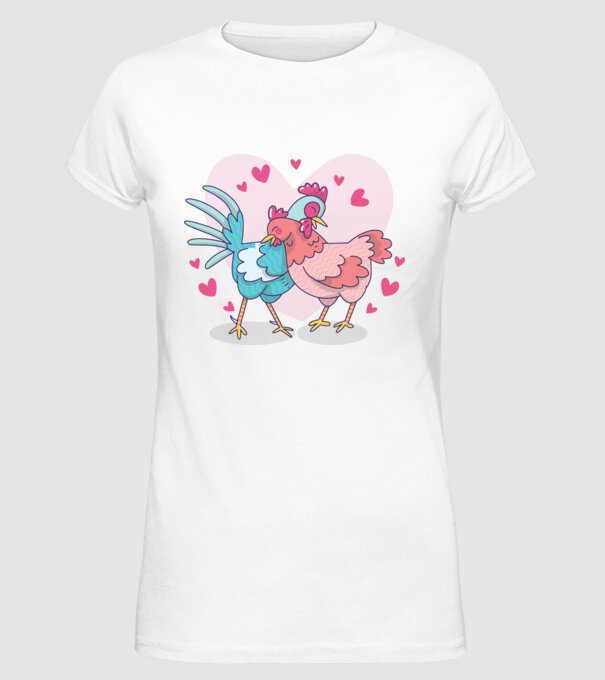 PUI ÎNDRĂGOSTIȚI model alb pe tricou