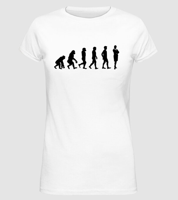 Evoluție femeie de afaceri model alb pe tricou