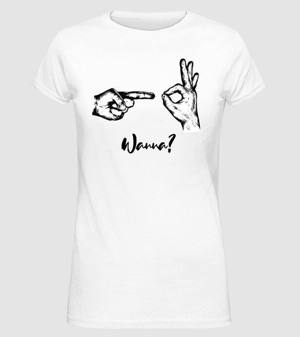 Wanna sex model alb pe tricou