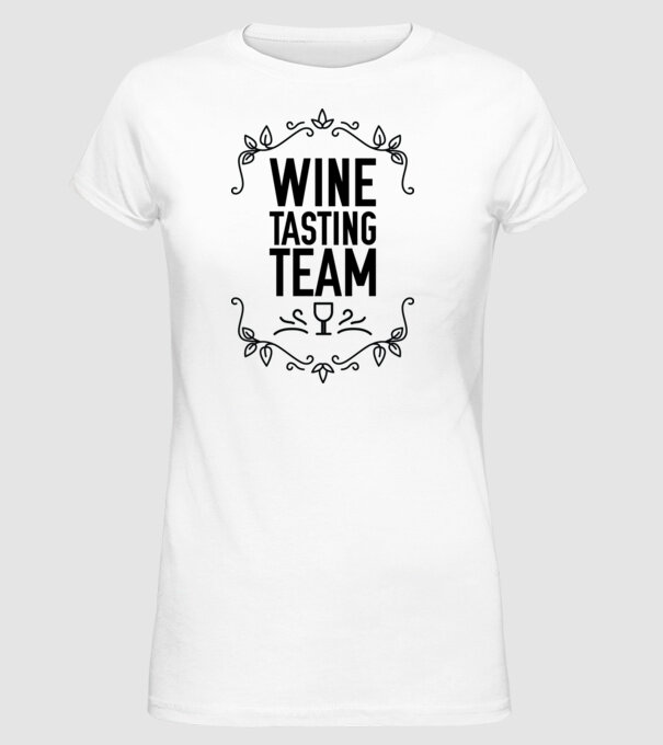 Wine tasting team Wine Tasting Team model alb pe tricou