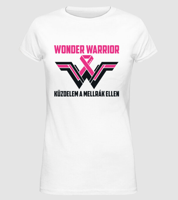WONDER WARRIOR model alb pe tricou