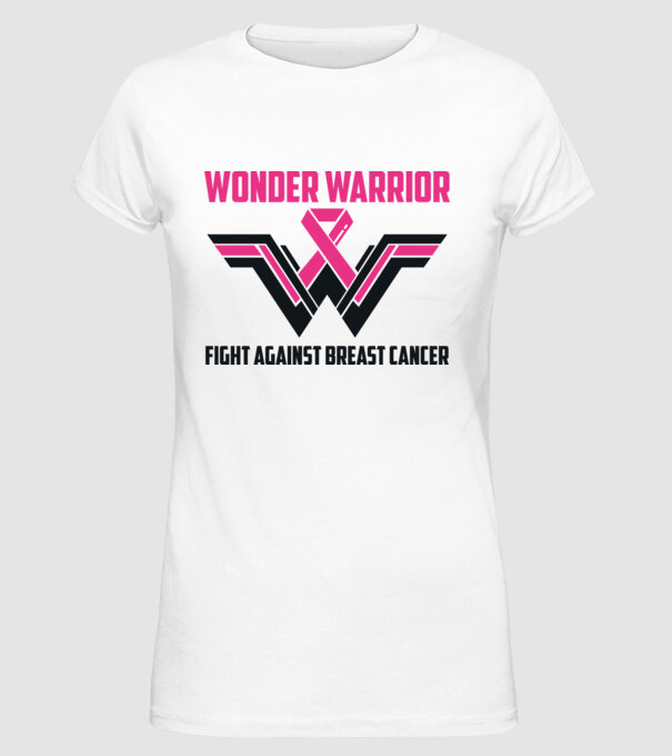 WONDER WARRIOR model alb pe tricou