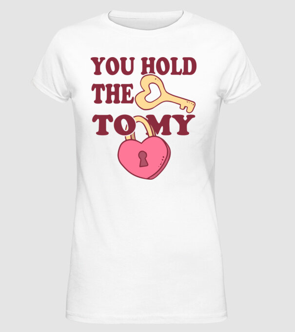 you hold the key to my heart model alb pe tricou