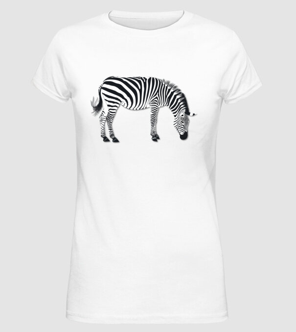 Zebră model alb pe tricou